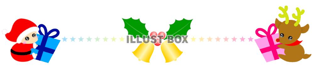 クリスマス ライン素材 サンタ＆トナカイ