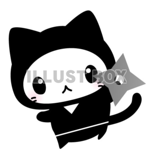 無料イラスト 猫が忍者にコスプレイラスト