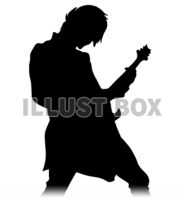 【シルエット】ロックバンド　人物　ギター01