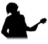 【シルエット】ロックバンド　人物　ギター09