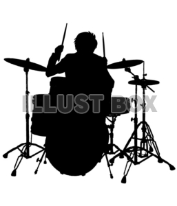 【シルエット】ロックバンド　人物　ドラム
