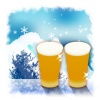 【ワンポイントイラスト】冬のビールで乾杯