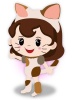 【ワンポイントイラスト】コスプレ　ねこちゃん　02