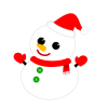 クリスマス雪だるま【透過PNG】