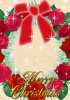 【フレーム　枠】縦型　クリスマスリースシリーズ　11