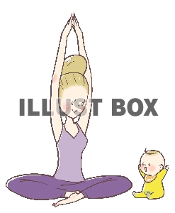 無料イラスト 透過png ママとベビーのyoga