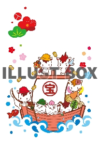 【2014年・年賀状素材】宝船七福神午のイラスト・透過PNG