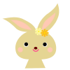野ウサギ（花付き）【透過PNG】