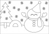 【EPS（ベクターデータ）】雪だるまと雪景色の塗り絵