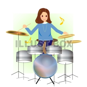 バンド～ドラムを弾く女性