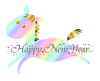 ポップ馬 Happy New Year（パステルグラデ）【EPS】【透過PNG】