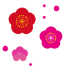 梅の花イラスト　[EPSベクターデータつき]透過PNG