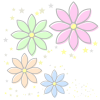 パステルカラーのお花のモチーフ【透過PNG】【EPS】