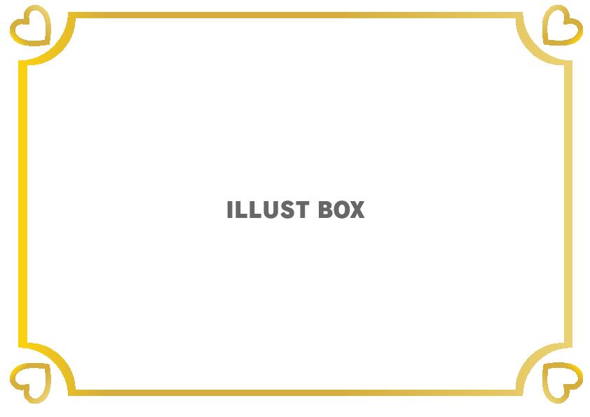 無料イラスト ゴールドカラーのハートフレーム 透過png Epsベクタ