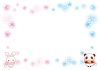 パンダとうさぎの雪フレーム・枠【透過PNG】