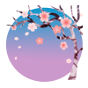 青空に桜　透過PNG