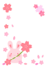 もちもちうさぎと桜のイラスト【透過PNG】