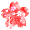 お花の中の桜吹雪