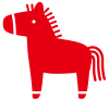 小さな赤い馬＜透過PNG＞