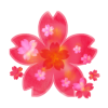 さくら柄の桜　ワンポイント　透過PNG【桜】