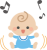 【EPS】Music♪Baby【透過PNG】