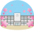 桜と学校【透過PNG】