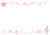 桜の花とト音記号のフレーム【透過PNG】