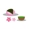 桜餅とお茶