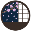 （透過ＰＮＧ）障子越しの桜