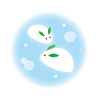 雪うさぎのイラストカット【透過】