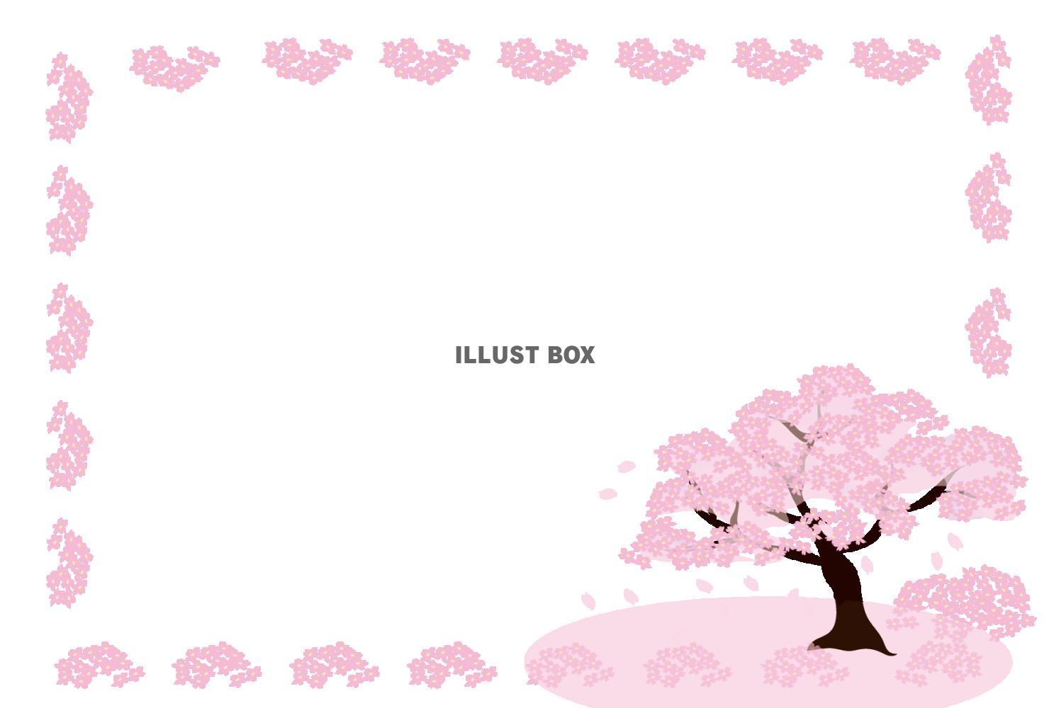 無料イラスト 桜の木のフレーム
