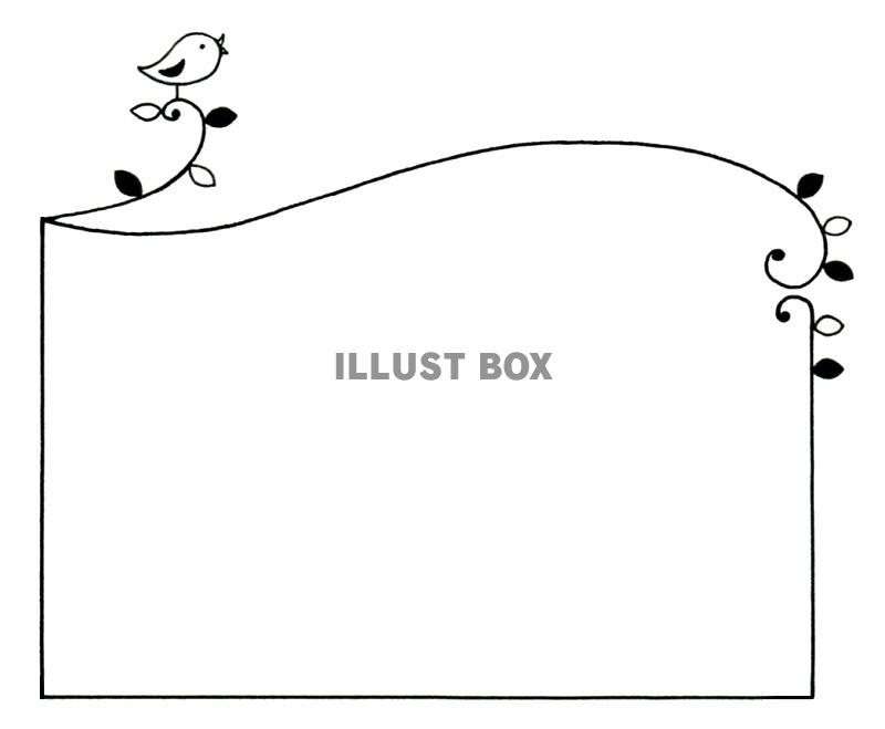 鳥のシンプルなモノクロフレーム