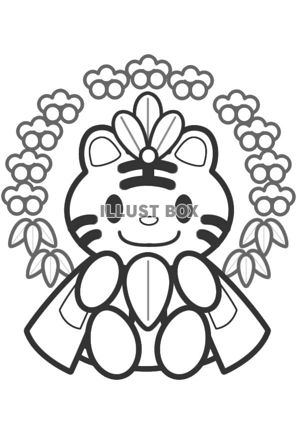 【透過PNG】とらのおだいりさま・ぬりえ