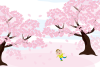 お花見の子供