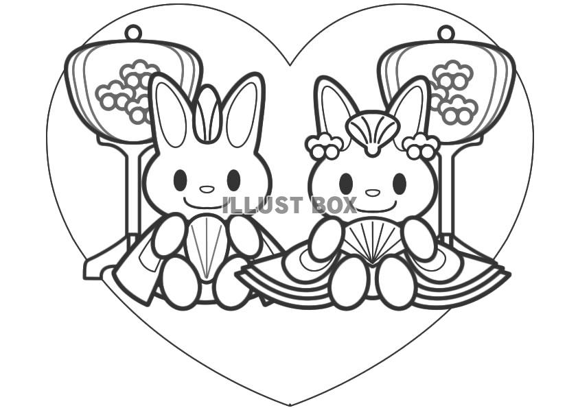 【透過PNG】ハートにおさまったおひなさま