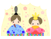 ひな祭り お内裏様とお雛様（金屏風）[透過PNG]