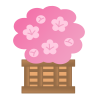 ひな祭り　飾りの桜の木