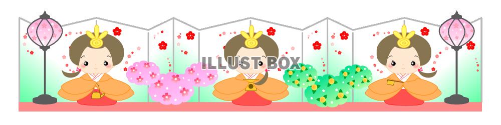 ひな祭り 三人官女ライン3 [透過PNG]