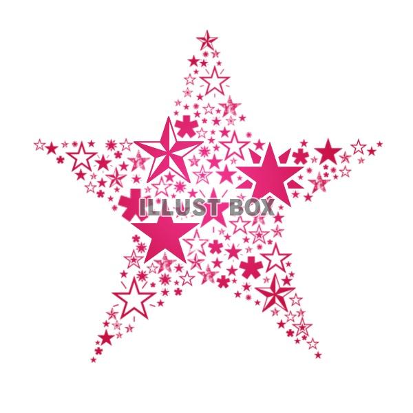 無料イラスト ピンクの星でできた星