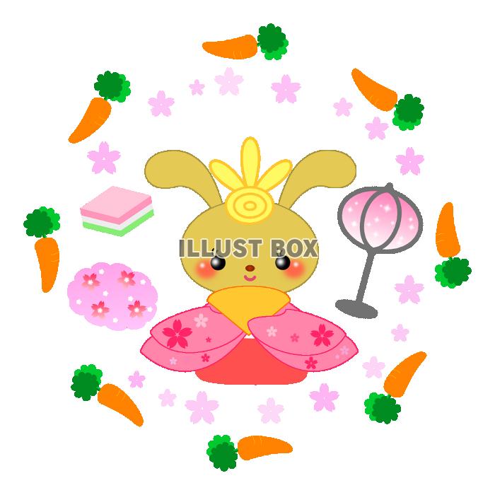 ひな祭り うさぎ お雛さま [透過PNG]