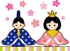 ひな祭り　お雛さまとお内裏さまイラスト【透過PNG】