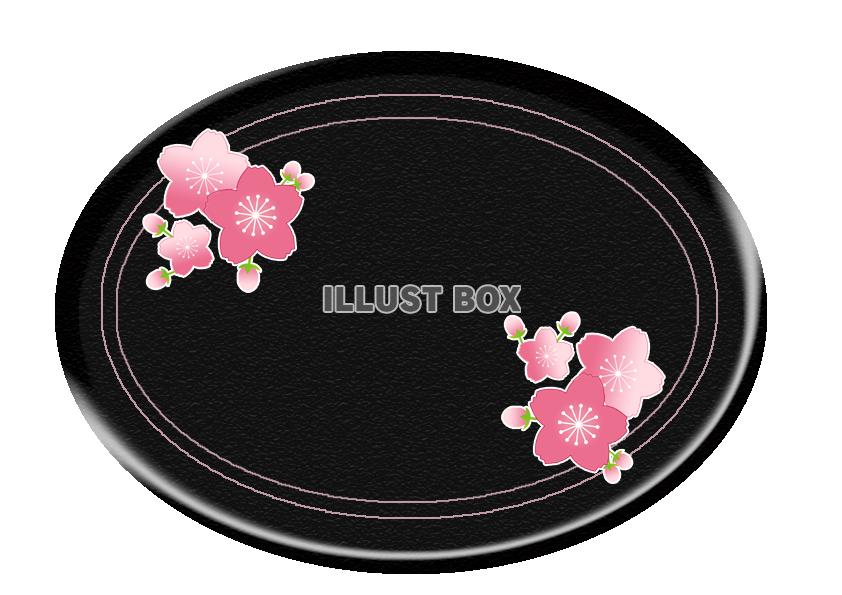 無料イラスト ひな祭りイラスト 桃の花の皿