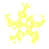 水玉模様の桜（黄色と白） [透過PNG]