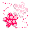 水玉模様の桜（ピンク２色） [透過PNG]