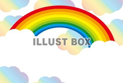 無料イラスト レインボーが可愛い虹色メッセージカード