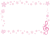 ト音記号と桜のフレーム【透過PNG】