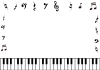 ピアノの鍵盤と音符のフレーム【透過PNG】
