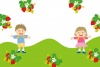 幼稚園児のイチゴ狩りの挿し絵