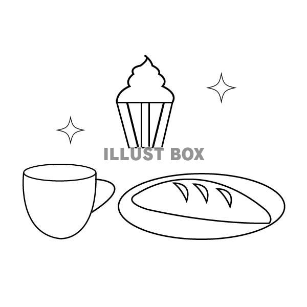 無料イラスト ぬりえ～食べ物