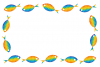 虹色のトロピカルな魚の可愛いフレーム枠